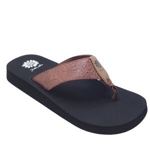 Yellow Box Women’s Farza Tan Flip Flop Sandal Size 9.5